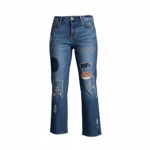 Yellowstone x Lucky Brand Easy Rider Mid Rise Bootcut Jeans Patchwork Raw Hem 12